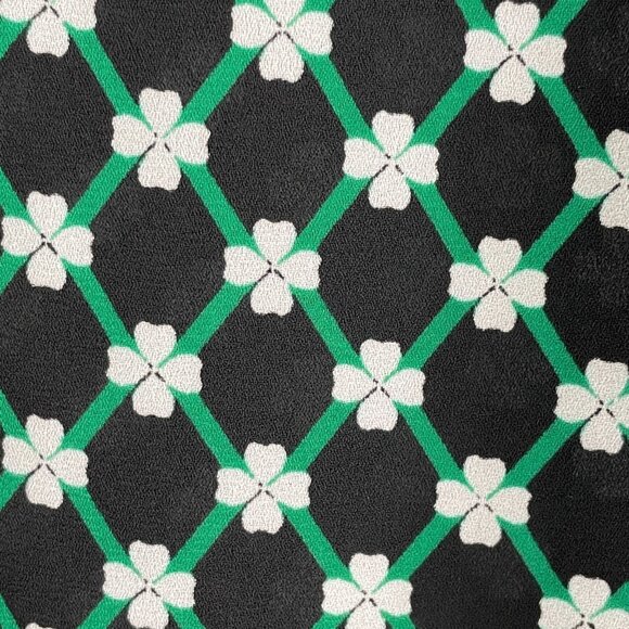 Express Portofino Shirt Small Slim Fit Four Leaf Clover Blouse Roll Tab Sleeve - Picture 7 of 7